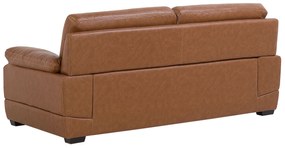 Conjunto de sofás com 4 lugares em pele castanha dourada HORTEN Beliani