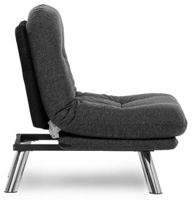 Sofá-Cama de 1 Lugar Misa – Cinzento Escuro – 110x70 cm