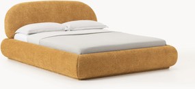 Cama estofada em teddy-bouclé com arrumação Alba