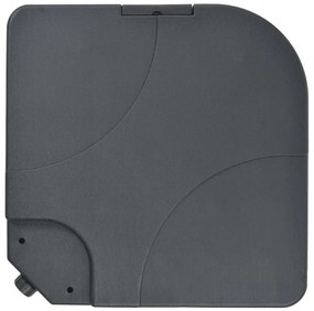 Guarda-sol de jardim com base portátil cinzento-acastanhado