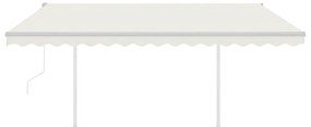 Toldo retrátil automático com postes 4x3 m cor creme