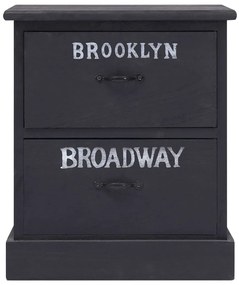 Mesas de cabeceira 38x28x45 cm 2 pcs madeira paulownia preto