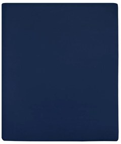 Lençóis ajustáveis 2 pcs 90x200 cm algodão jersey azul marinho