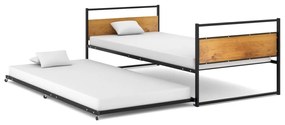 Estrutura de cama de puxar 90x200 cm metal preto