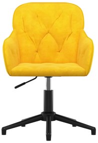 Cadeiras de jantar giratórias 2 pcs veludo amarelo
