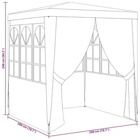 Tenda festas profissional c/ paredes laterais 2x2m 90g/m² verde