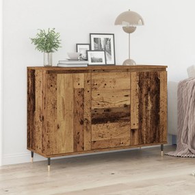 Buffet vidaXL com portas e gavetas Madeira antiga 101,5x35x70 cm