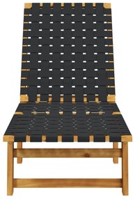 Espreguiçadeiras 2 pcs madeira de acácia maciça/tecido preto