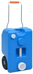 vidaXL Tanque de água com rodas para campismo 25 L azul