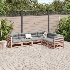 6 pcs conj. sofás jardim c/ almofadões madeira abeto-de-douglas