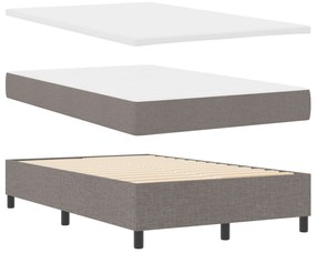 Cama Box Spring com Colchão &amp; Banco Cinza 120x200 cm Tecido