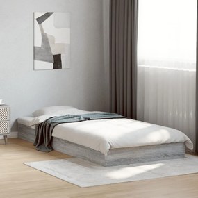 vidaXL Estrutura cama 90x200 cm derivados de madeira cinzento sonoma