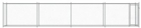 Jaula para cão com porta 8x2x1,5 m aço galvanizado cinzento