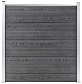 Painel vedação WPC 1 quadrado + 1 inclinado 273x186 cm cinzento