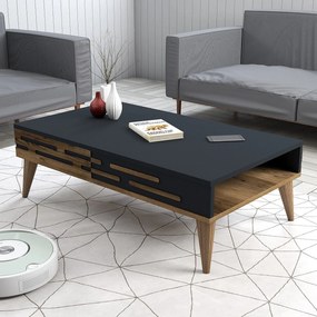 Mesa de Centro Valensiya – Nogueira e Antracite – 105x60x34,6 cm
