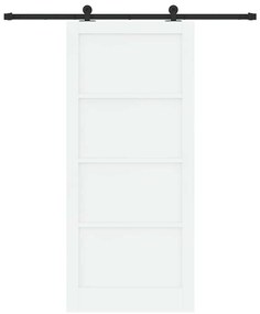 Porta Deslizante vidaXL com Conjunto de Ferragens Brancas 93x211 cm de