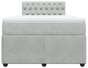 Cama boxspring com colchão 120x190 cm veludo cinzento-claro