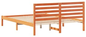 Estrutura da Cama com cabeceira Castanho-mel 140 x 200 cm