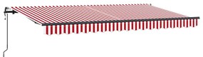 Toldo Retrátil Manual Vermelho e Branco e Antracite