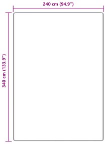 Tapete Shaggy vidaXL com Base de Látex Cinza Escuro 240x340 cm