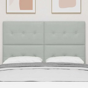 Cabeceira vidaXL Botão Tufted Cinza Claro 160 cm Veludo