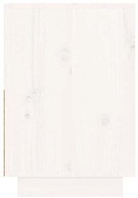 Mesa de cabeceira 60x34x51 cm madeira de pinho maciça branco