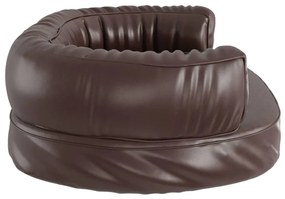 Cama p/ cães espuma ergonómico 60x42cm couro artific. castanho