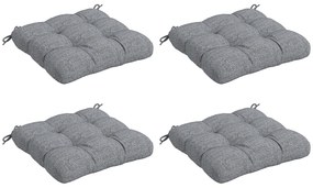 Outsunny Conjunto de 4 Almofadas para Cadeiras de Sala 48x48x7 cm Impermeáveis e Anti-UV com 2 Fitas de Fixação Cinzento