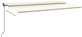 Toldo retrátil manual com LED 6x3 m cor creme