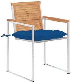 Cadeiras de jardim 6 pcs c/ almofadões madeira de teca maciça