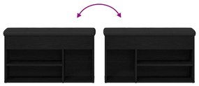 Banco de Armazenamento vidaXL Preto Carvalho 80x30x45 cm Madeira de En