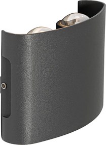 Candeeiro de parede exterior cinzento escuro com LED 4 luzes IP54 - Silly