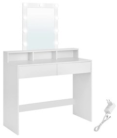 Toucador com iluminação LED moderno 40 x 100 x 145 cm branco