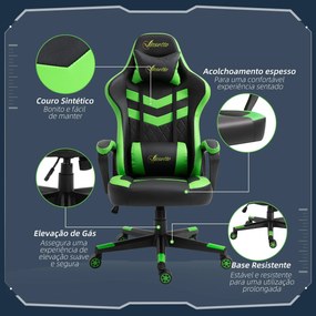 Vinsetto Cadeira Gaming Cadeira de Escritório Ergonómica com Altura Re