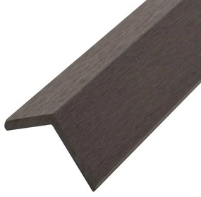 Perfis angulares p/ pavimento em WPC 5pcs 170cm castanho-escuro