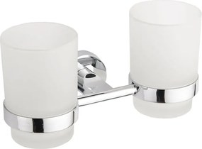 Mexen Tiber suporte duplo para copos de escova de dentes, cromado - 7050552-00