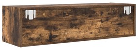 Armário de TV vidaXL Carvalho Fumê 100x31x25,5 cm Madeira de Engenhari