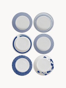 Prato de sopa em porcelana Pacific Blue, 6 uni.