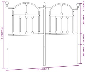 Cabeceira de cama 120 cm metal branco