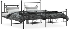 Estrutura de cama sem colchão com pés 180x200 cm preto