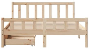Cama sem colchão 150x200 cm madeira de pinho maciça