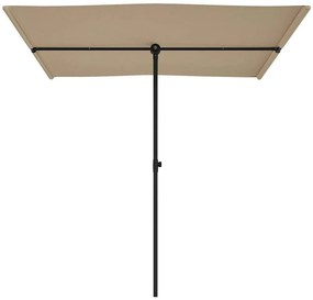 Guarda-sol jardim c/ poste de alumínio 2x1,5m cinza-acastanhado