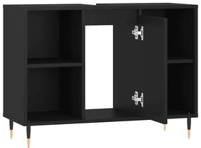 Armário de casa de banho 80x33x60 cm derivados de madeira preto