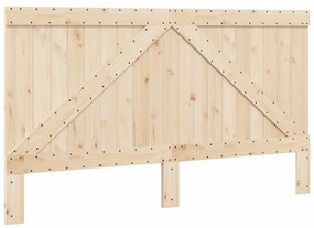 Estrutura de cama com cabeceira 200x200 cm pinho maciço