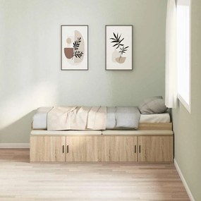 Estrutura de Cama com Armazenamento Carvalho Sonoma 100x200 cm