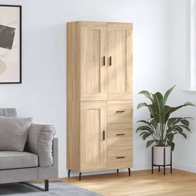 vidaXL Armário alto 69,5x34x180 cm derivados de madeira cor sonoma
