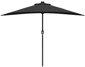 Guarda-sol de Jardim Preto 294 x 150 x 224 cm tecido