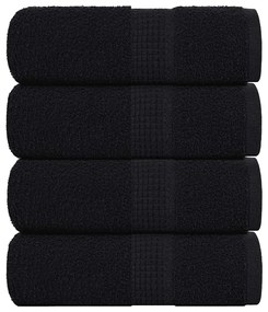 vidaXL Toalhas de bidé FROGN 4 pcs 30x50 cm 360 g/m² preto