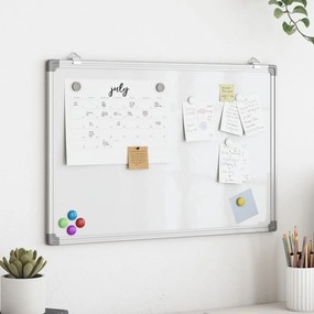 vidaXL Quadro branco magnético 80x60x1,7 cm alumínio
