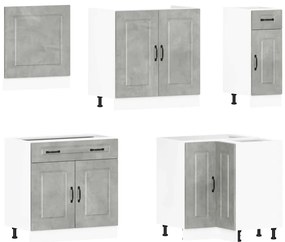 11 peças armário de cozinha conjunto Kalmar concreto cinza